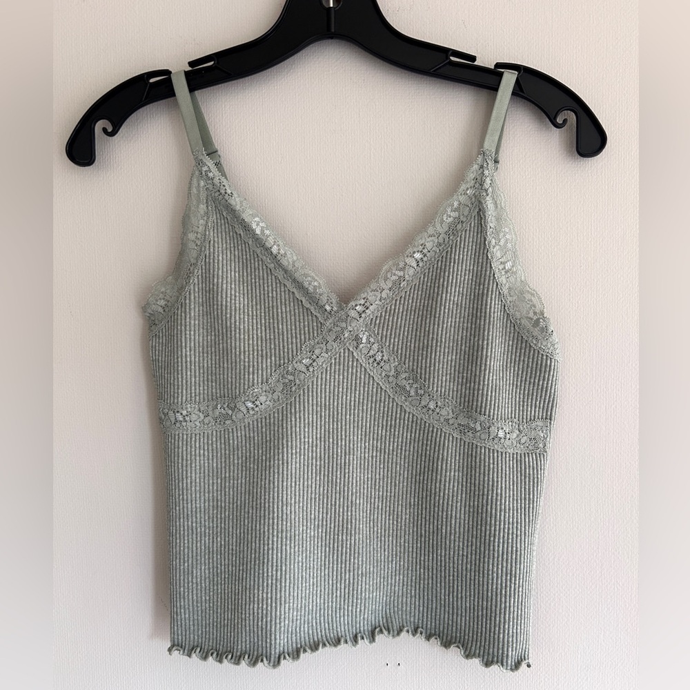 GYPSY & JADE Babydoll Lace Trim Cami Ruffle Hem Tank Y2K Coquette Fairy | S / M - Picture 9 of 10